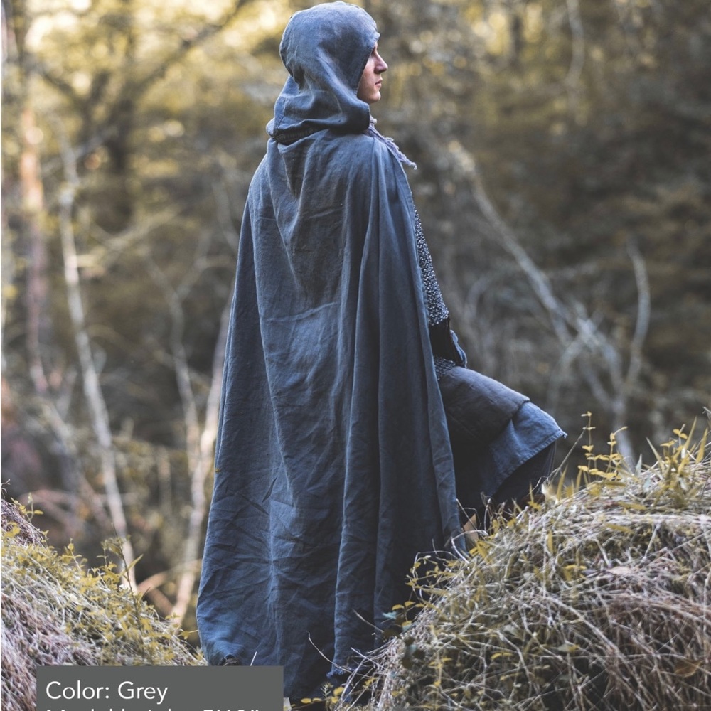 Linen fell and fair grey ranger cloak unisex